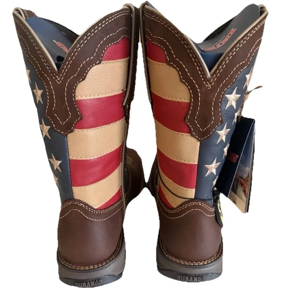 LADY REBEL WORK™ BY DURANGO® STEEL TOE PATRIOTIC FLAG WORK BOOTS DRD0234  9